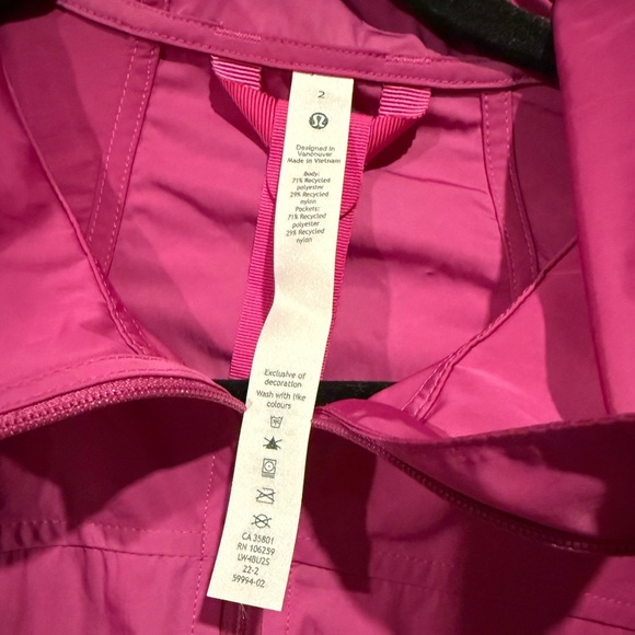 Lululemon Athletica Pink Bomber Jacket with Hood - Picture 2 of 4